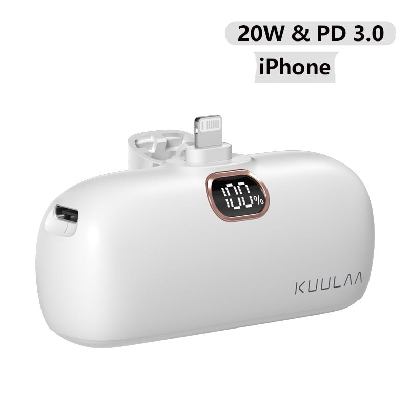 Mini Power Bank 5000mAh - Aufladen to GO!