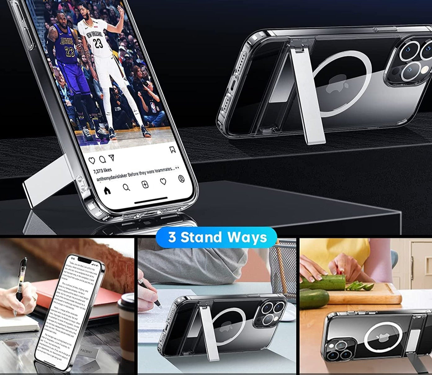 iPhone 15 Plus Clear Case mit MagSafe & Ständer