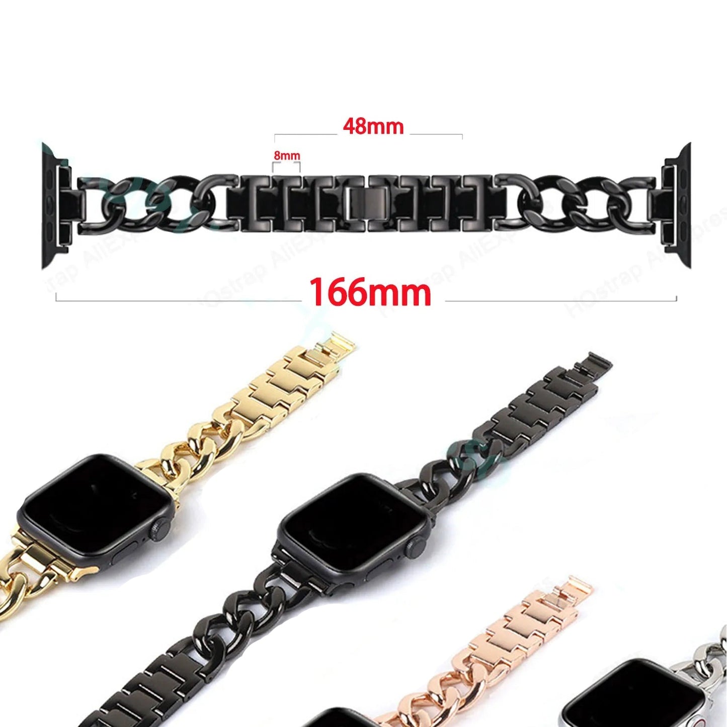 Edelstahl Armband für Apple Watch - kubanischem Gliederarmband-Design