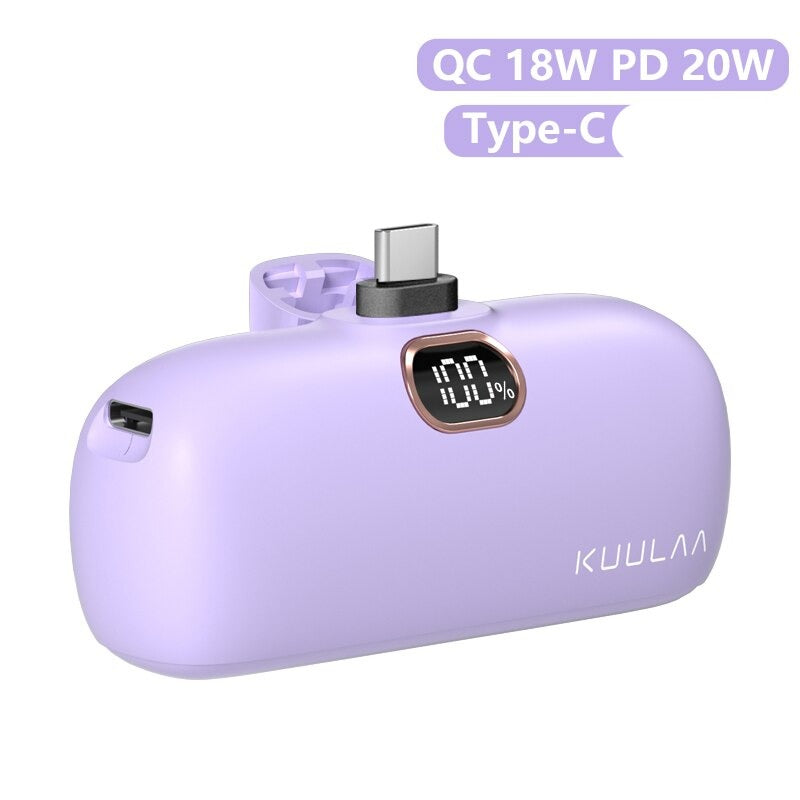 Mini Power Bank 5000mAh - Aufladen to GO!