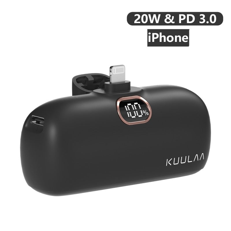 Mini Power Bank 5000mAh - Aufladen to GO!