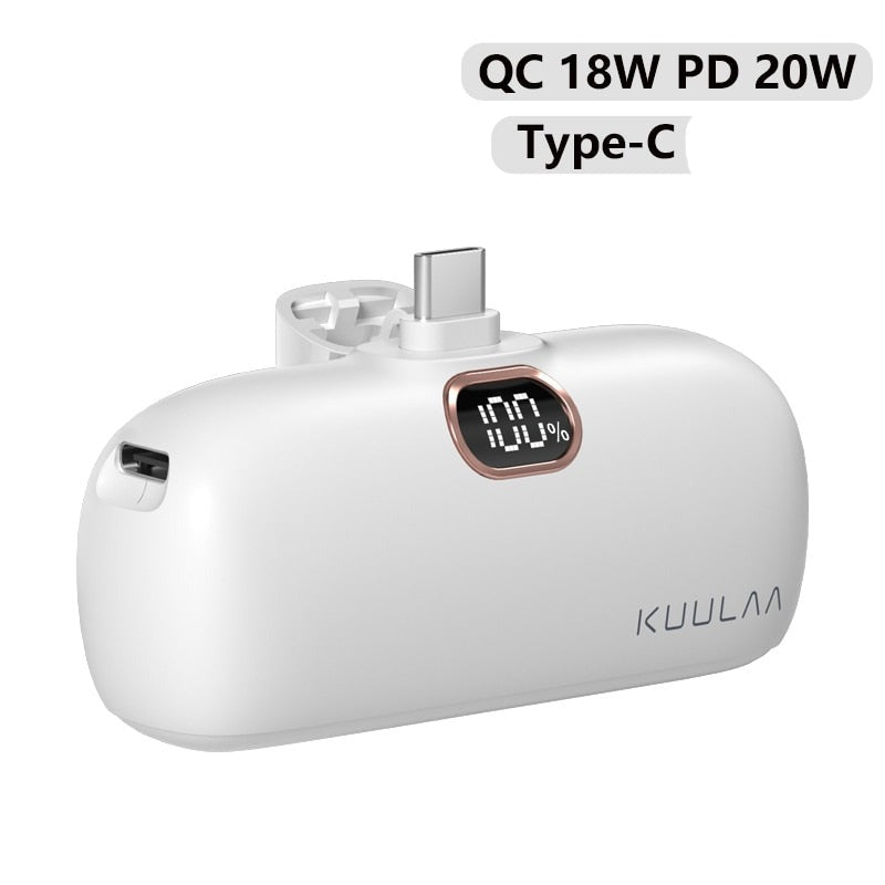 Mini Power Bank 5000mAh - Aufladen to GO!