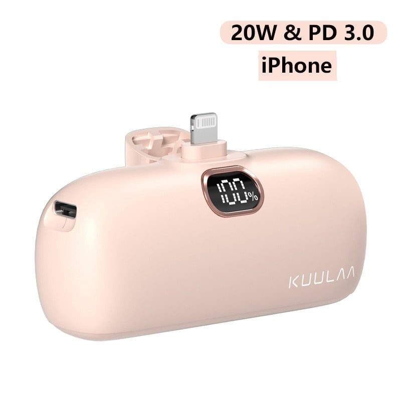 Mini Power Bank 5000mAh - Aufladen to GO!