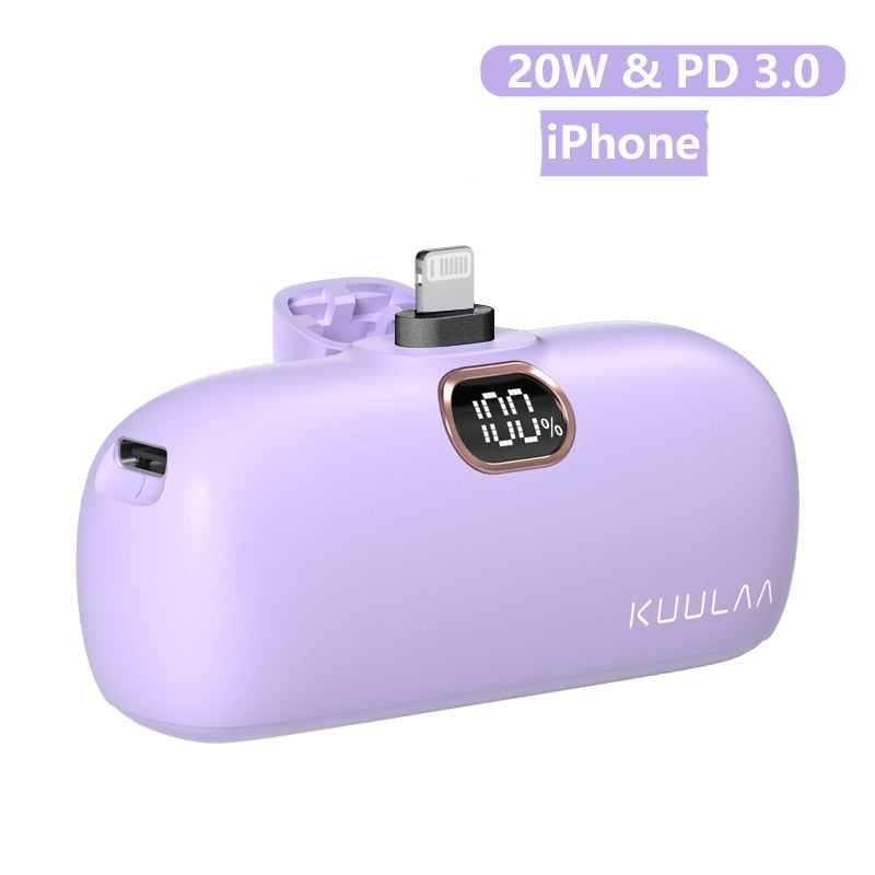 Mini Power Bank 5000mAh - Aufladen to GO!