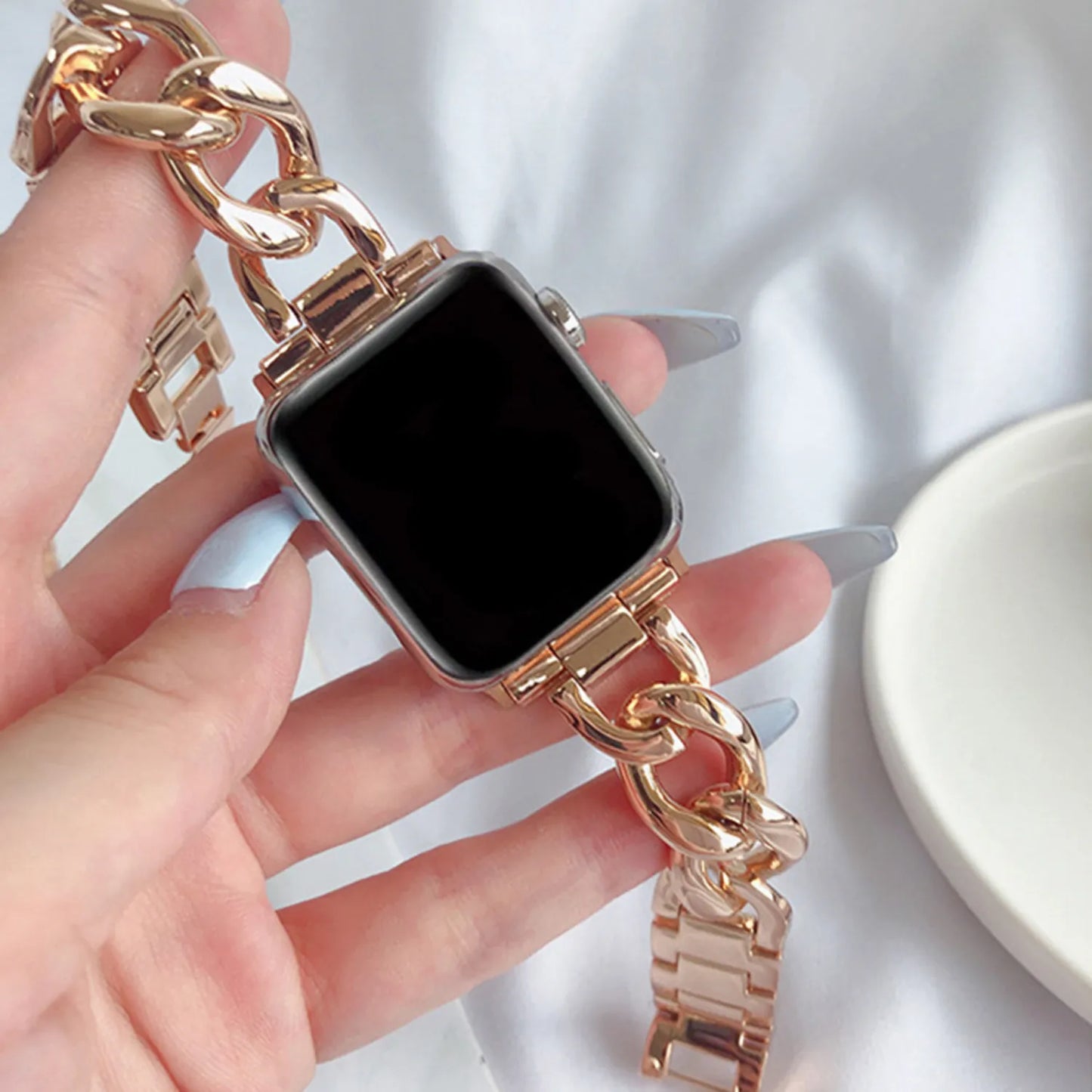 Edelstahl Armband für Apple Watch - kubanischem Gliederarmband-Design