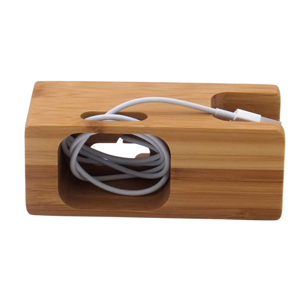 Holz Lade Dock Station - Smartphone & Apple Watch