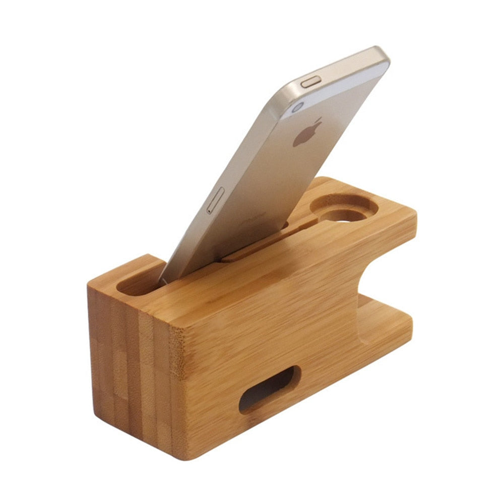 Holz Lade Dock Station - Smartphone & Apple Watch