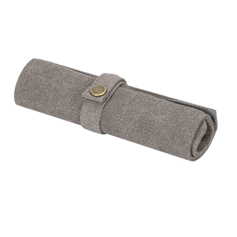 5-Slot-Uhrenrolle aus Nylon-Canvas - Organizer-Tasche für Uhren und Schmuck - mit abnehmbarem Anti-Rutsch-Knopfverschluss