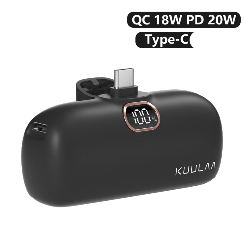 Mini Power Bank 5000mAh - Aufladen to GO!