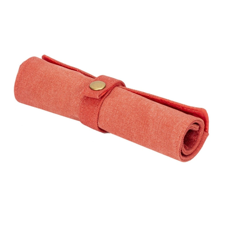 5-Slot-Uhrenrolle aus Nylon-Canvas - Organizer-Tasche für Uhren und Schmuck - mit abnehmbarem Anti-Rutsch-Knopfverschluss