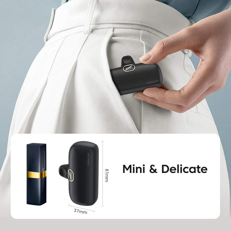 Mini Power Bank 5000mAh - Aufladen to GO!