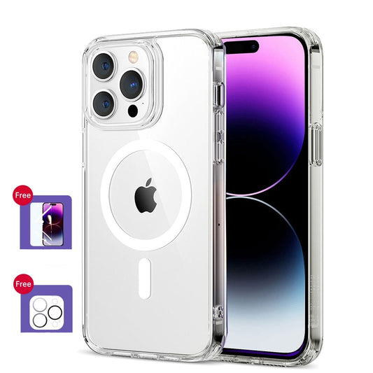 iPhone 14 Pro Max Transparente Case - GRATIS Display & Kameraschutz