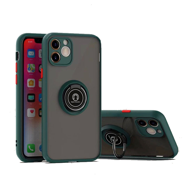 iPhone 13 mini Schutzhülle mit farblichen Akzenten und magnetischen Ringhalter