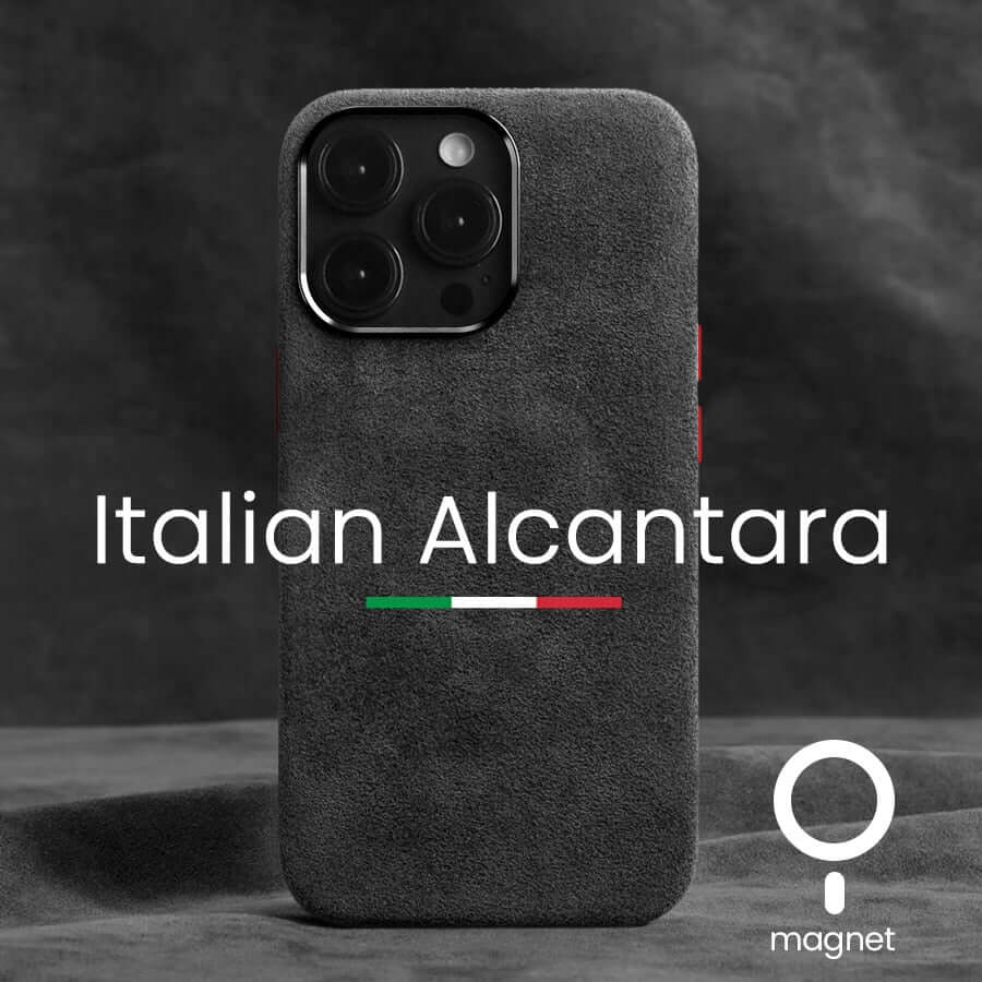 iPhone 15 Plus magnetische Alcantara Schutzhülle