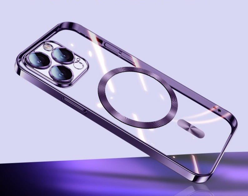 iPhone 14 Plus Transparente Case mit farbigen Akzenten & MagSafe