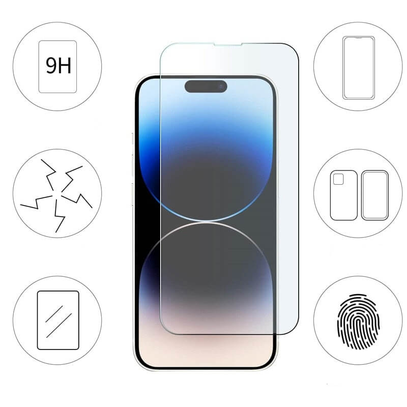 5er Set iPhone 15 Pro gehärtetes Glas Displayschutz