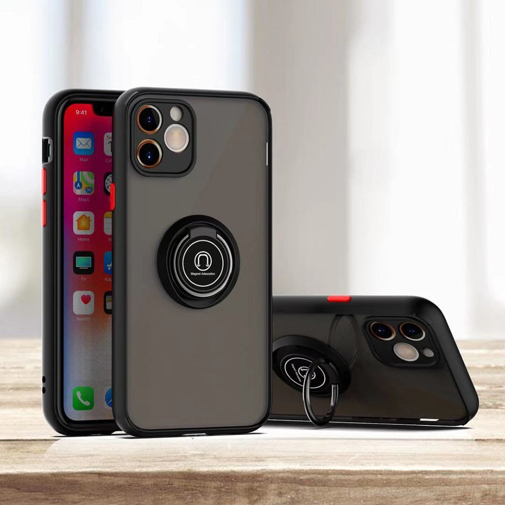 iPhone X/XS Schutzhülle mit farblichen Akzenten und magnetischen Ringhalter