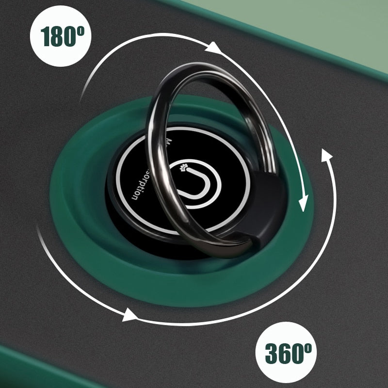 iPhone 13 mini Schutzhülle mit farblichen Akzenten und magnetischen Ringhalter