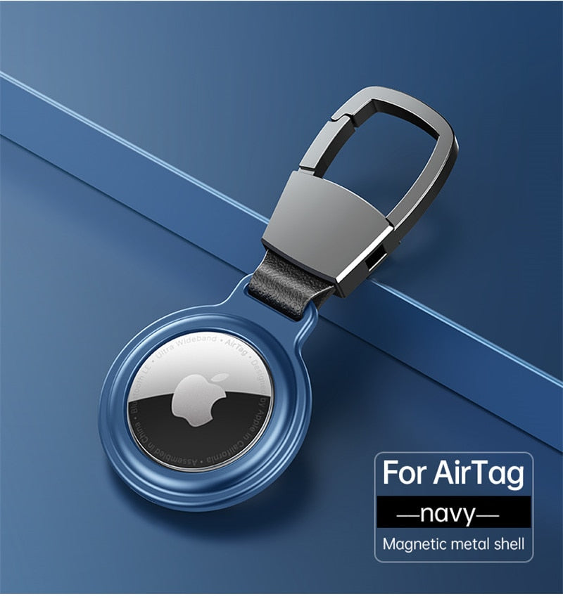 Metallgehäuse für AirTag mit Schlüsselanhänger und Magnetverschluss