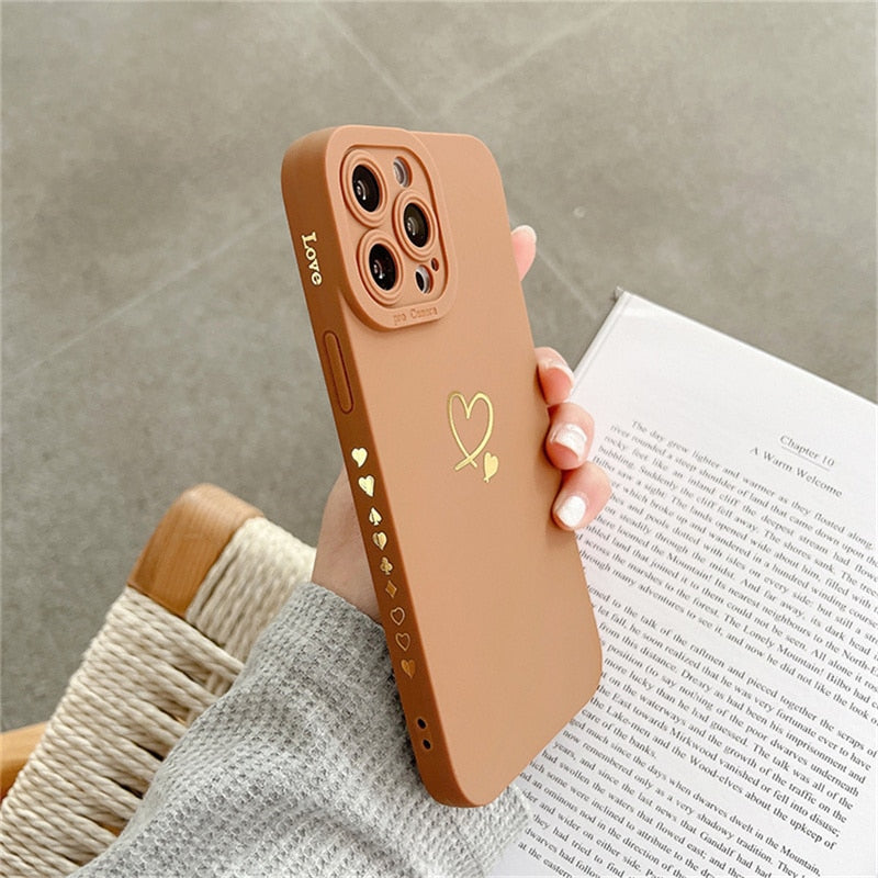 iPhone 14 Pro Max Silikon Case mit niedlichem Herz