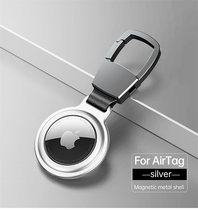 Metallgehäuse für AirTag mit Schlüsselanhänger und Magnetverschluss