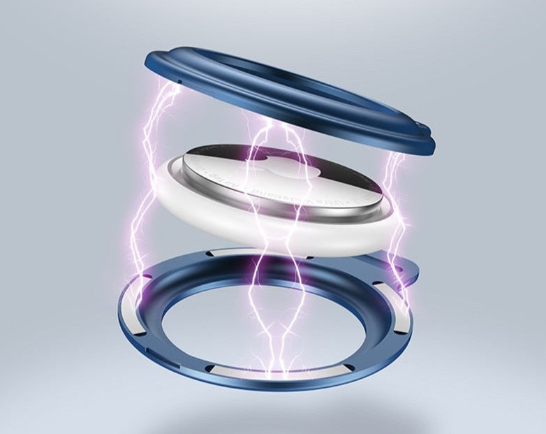 Metallgehäuse für AirTag mit Schlüsselanhänger und Magnetverschluss
