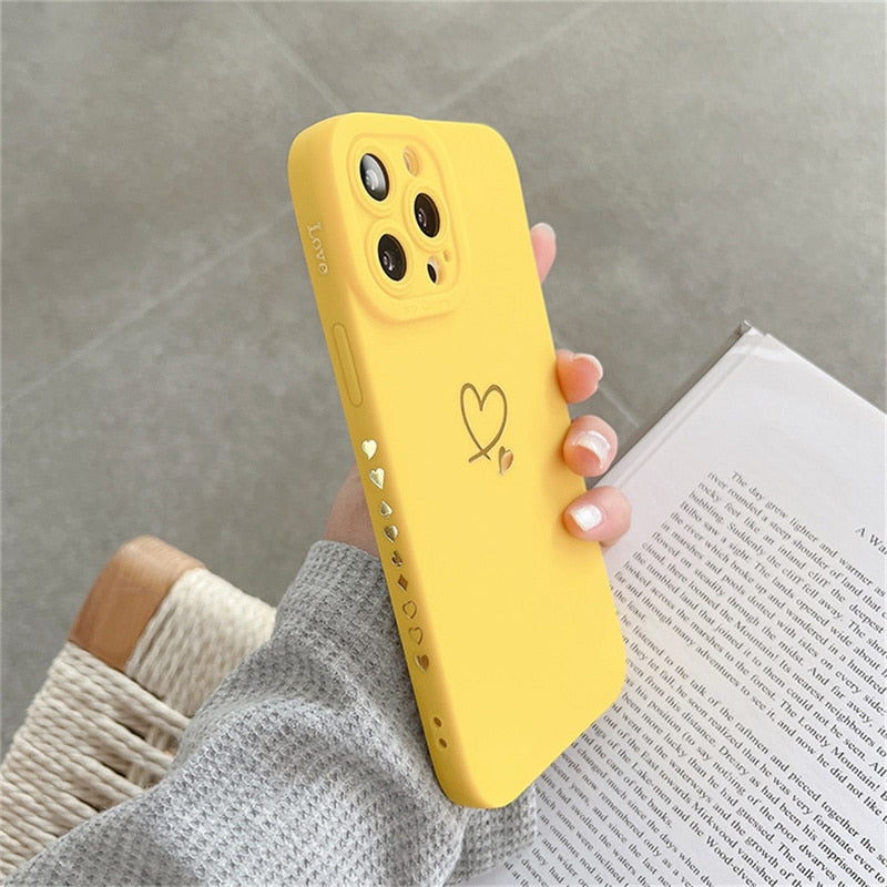 iPhone 14 Pro Max Silikon Case mit niedlichem Herz