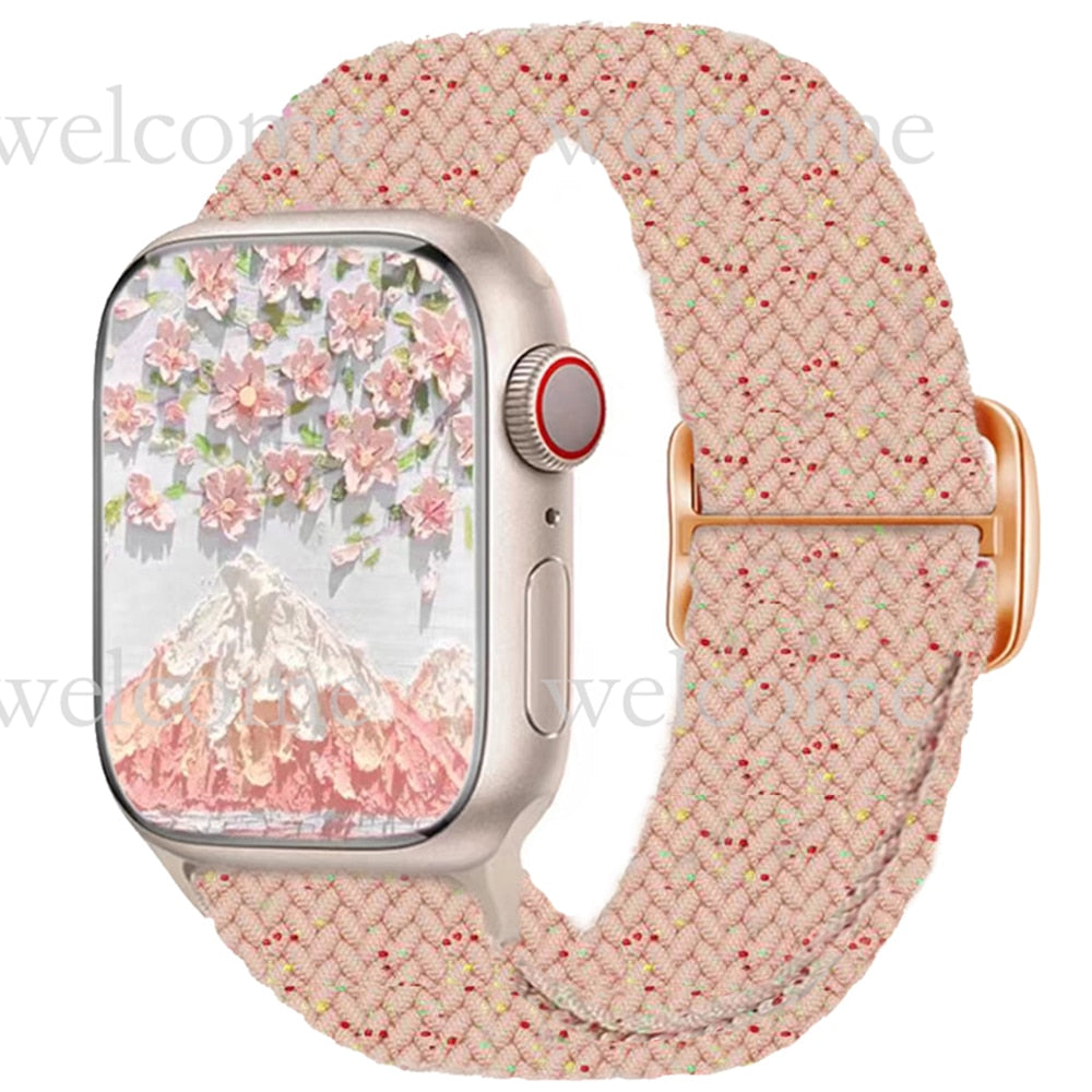 Apple Watch Stilvolles Nylon geflochtenes Schleifenband
