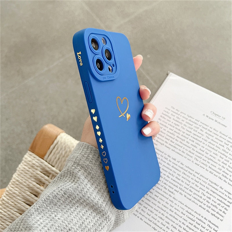 iPhone 14 Pro Max Silikon Case mit niedlichem Herz