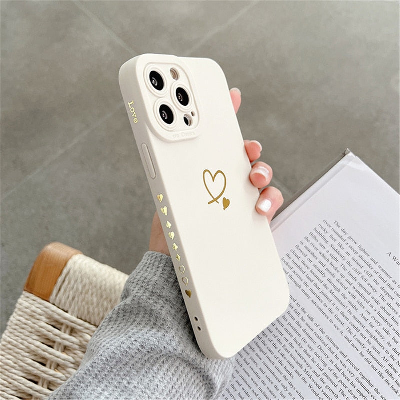 iPhone 14 Pro Max Silikon Case mit niedlichem Herz