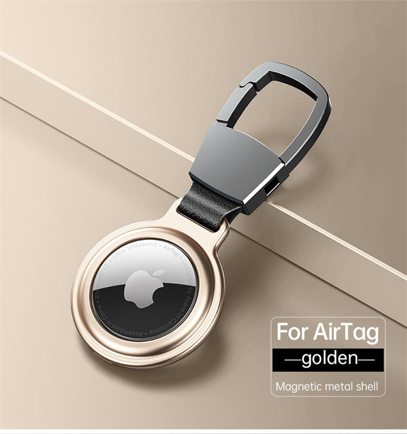 Metallgehäuse für AirTag mit Schlüsselanhänger und Magnetverschluss